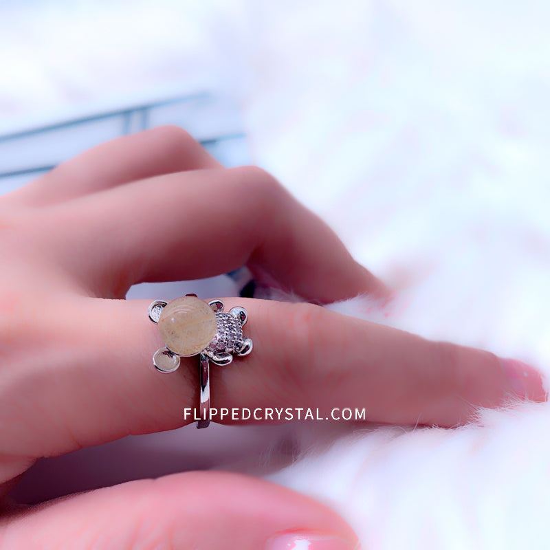 Godlen Rutilate Ring