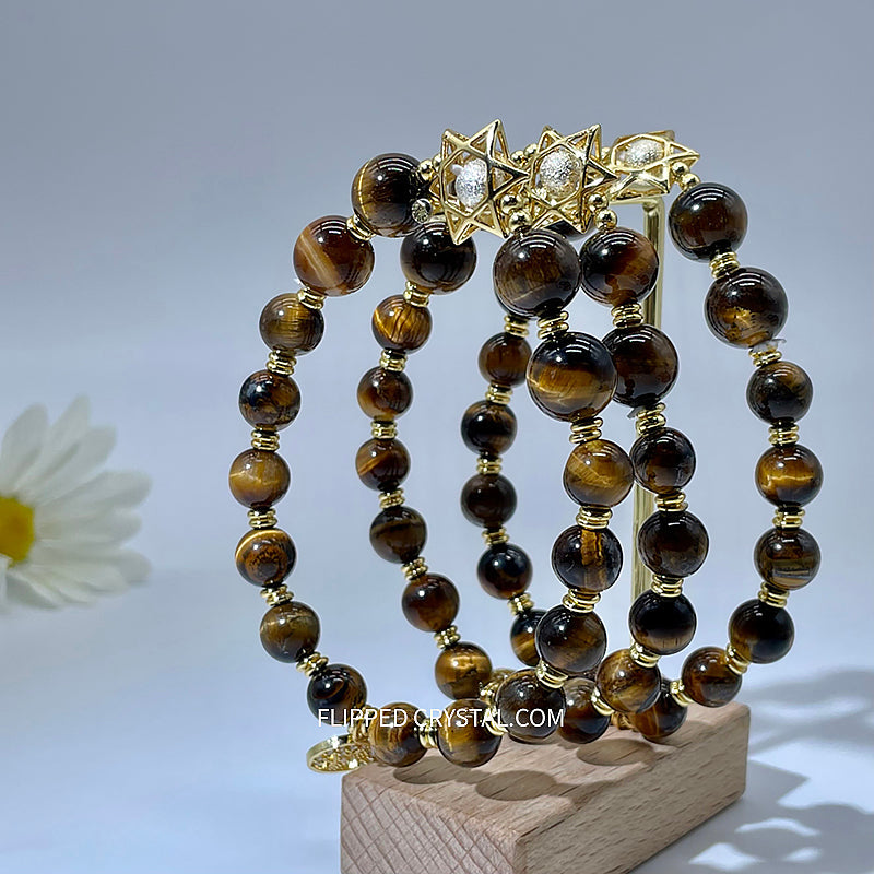 Yellow tiger eye  DIY  bracelert