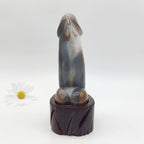 Agate Geode Dingding with Wooden Stand