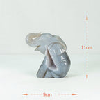 Agate Geode  Elephant Carving