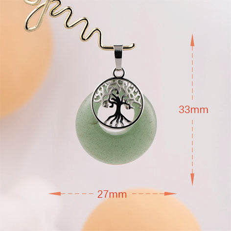 Inlay Tree of Life Moon pendant