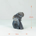 Agate Geode  Elephant Carving
