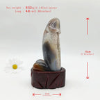 Agate Geode Dingding with Wooden Stand