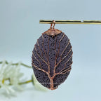 Wired Lava stone Water Drop Pendant