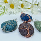 Wired Lava stone Water Drop Pendant