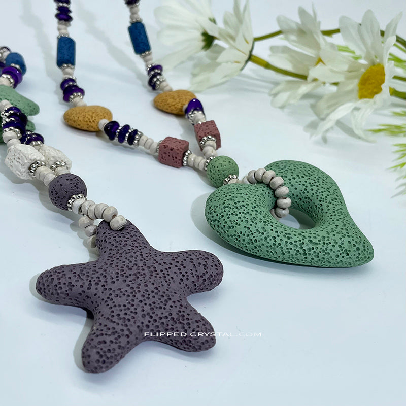 Lava Stone(star)Necklace