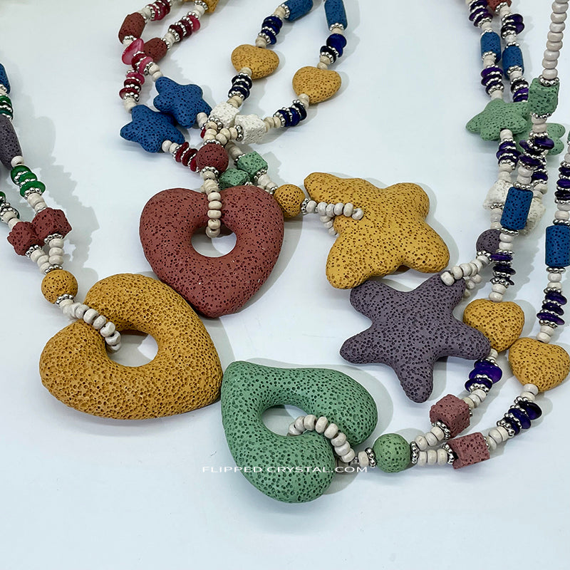 Lava Stone(star)Necklace