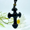 Obsidian Cross Necklace