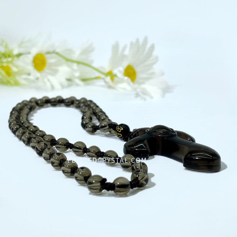 Obsidian Cross Necklace
