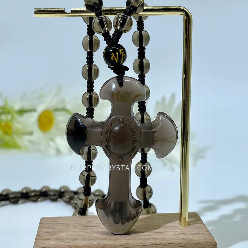 Obsidian Cross Necklace