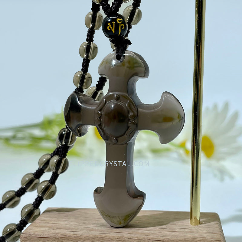 Obsidian Cross Necklace