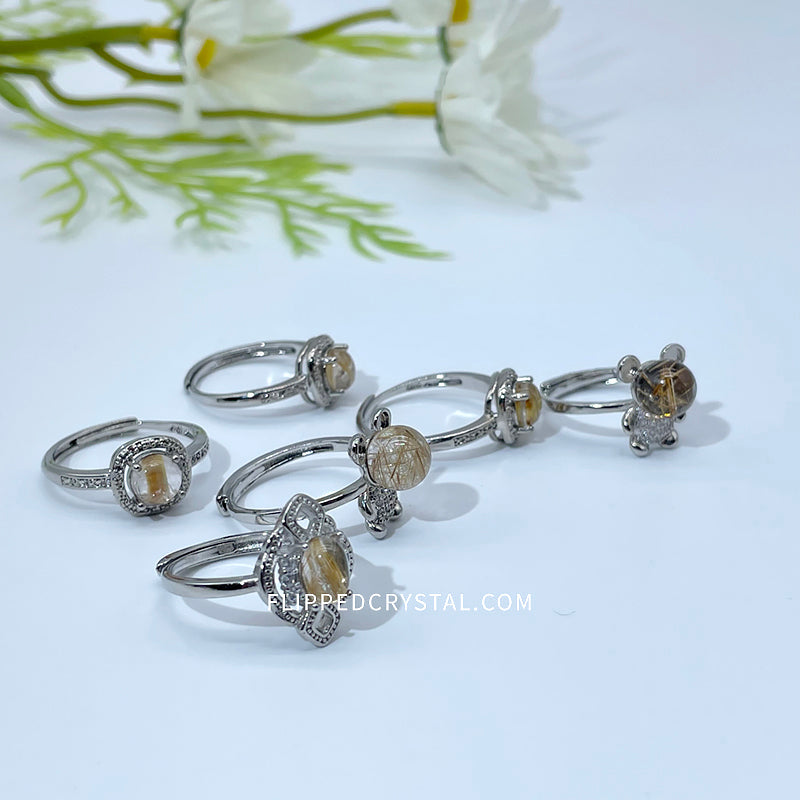 Godlen Rutilate Ring