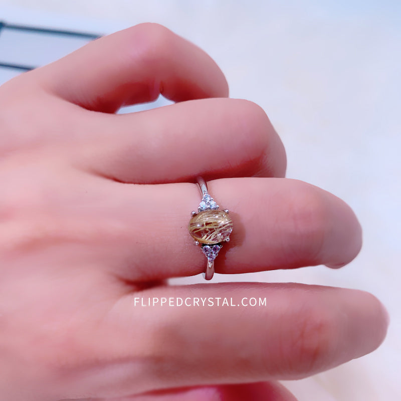 Godlen Rutilate Ring