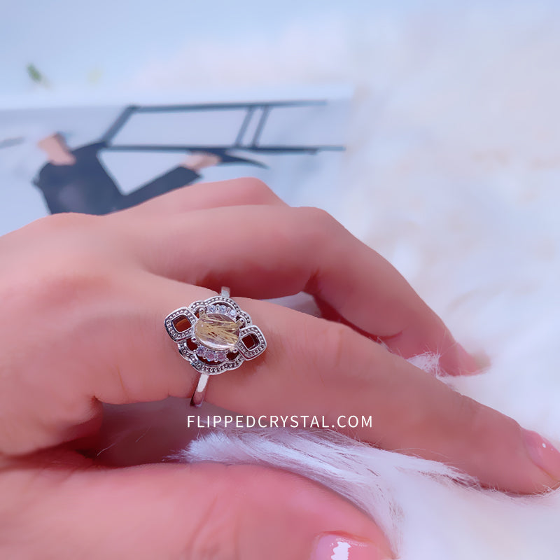 Godlen Rutilate Ring