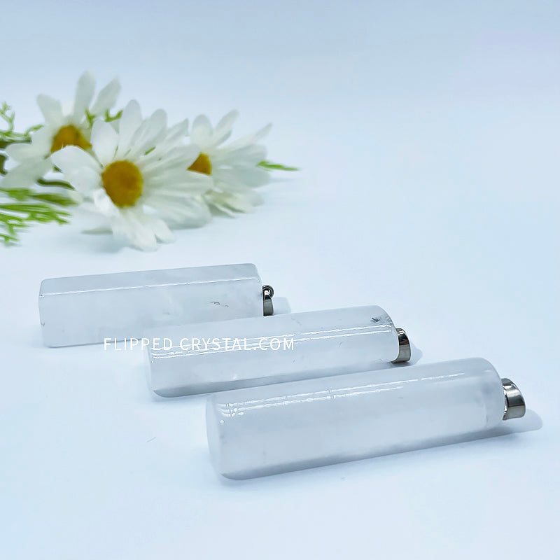 Clear Quartz Cylinder Pendant