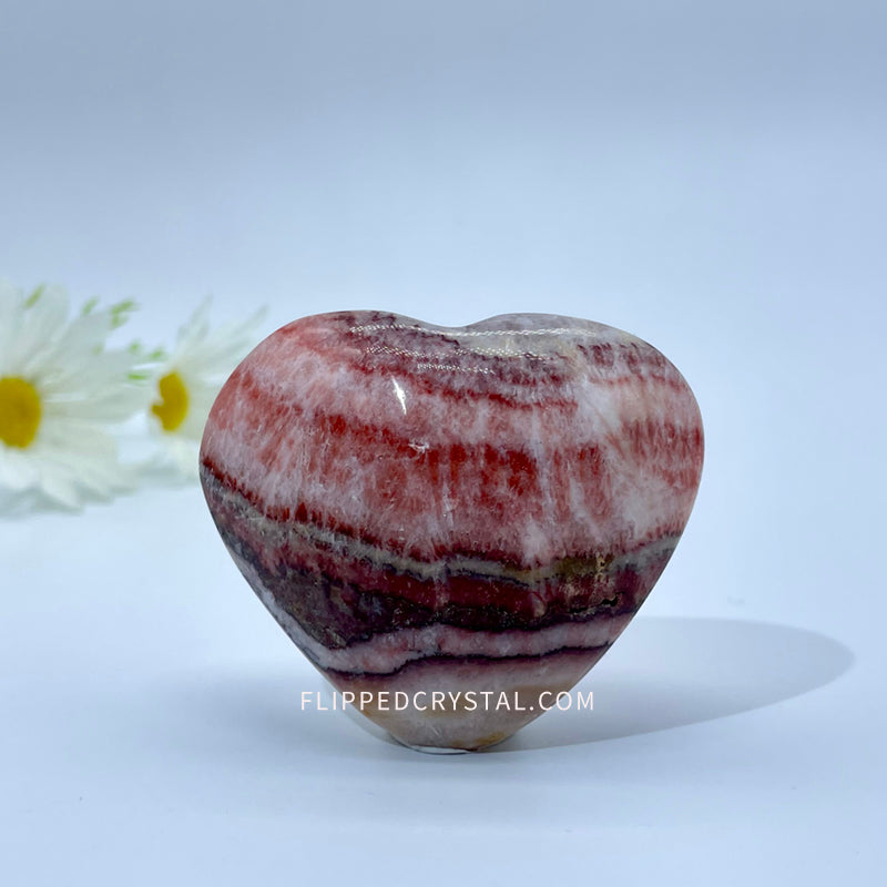 Red Veins Calcite Heart