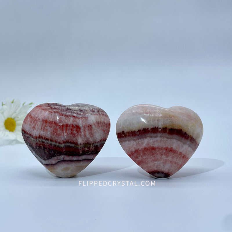 Red Veins Calcite Heart