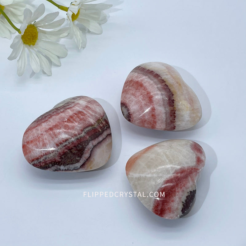 Red Veins Calcite Heart