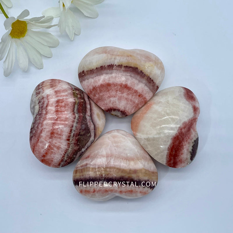 Red Veins Calcite Heart