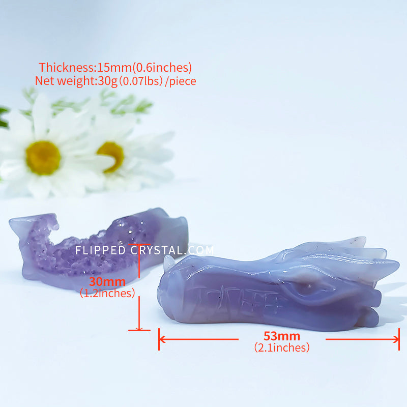 Agate Geode Dragon Head