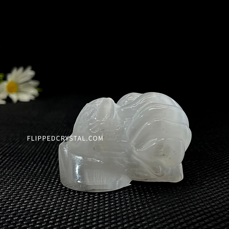 Selenite Nine Tailed Fox