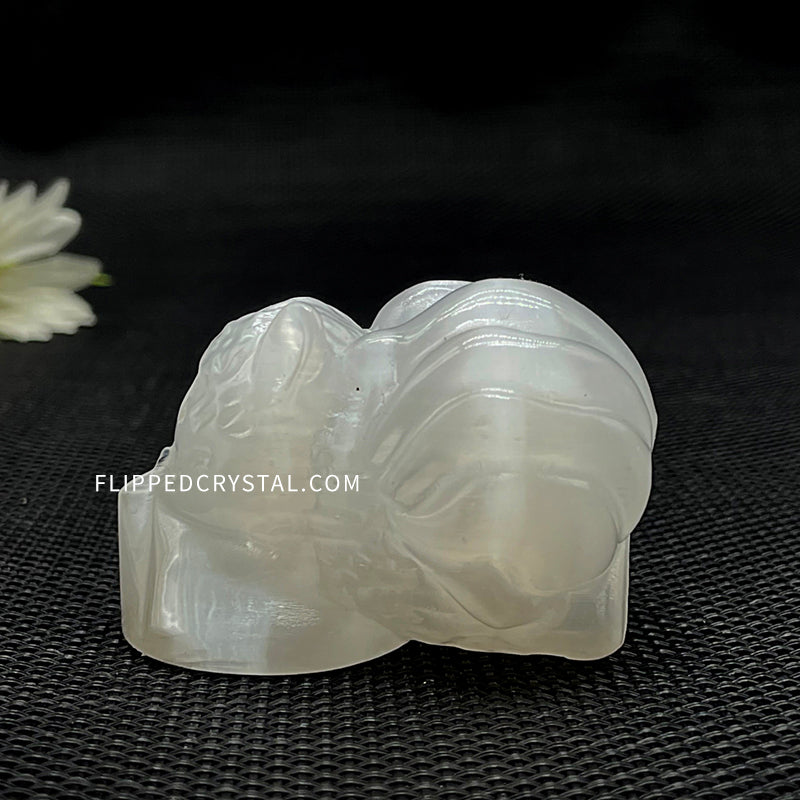 Selenite Nine Tailed Fox