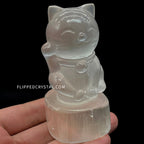 Selenite Fortune Cat