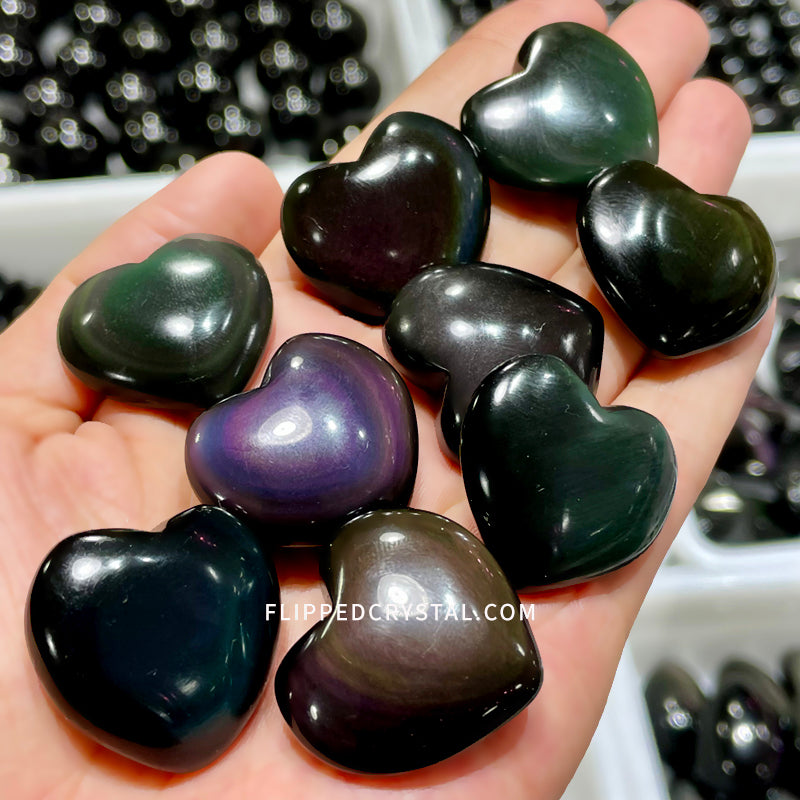 Rainbow Obsidian  Heart