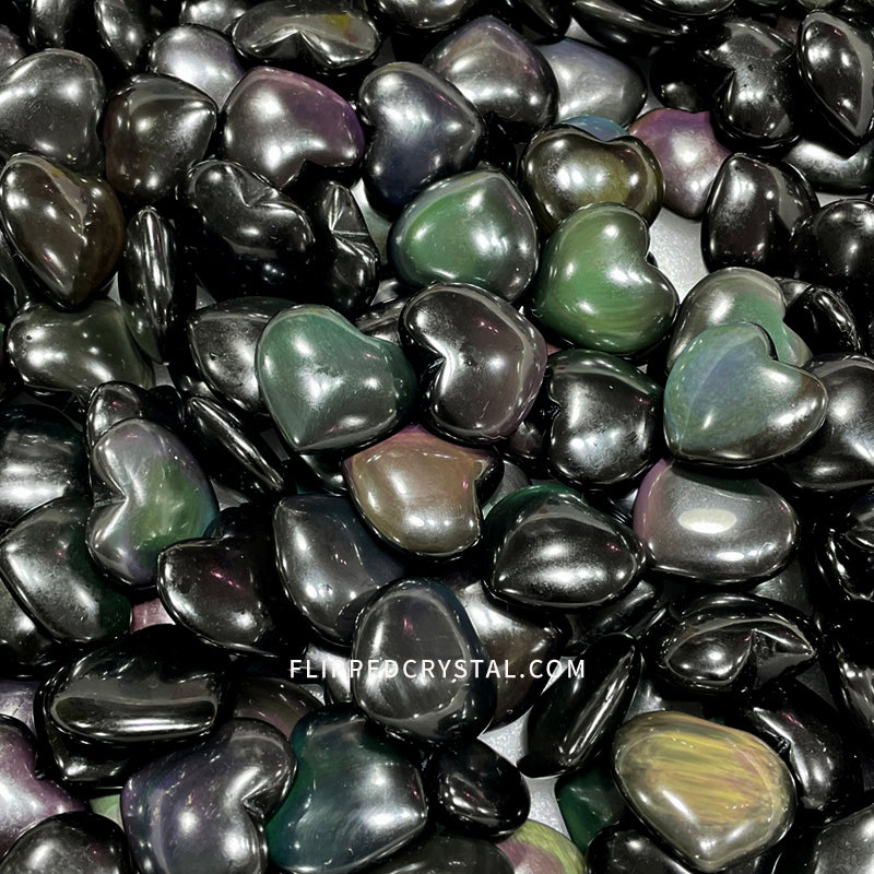 Rainbow Obsidian  Heart