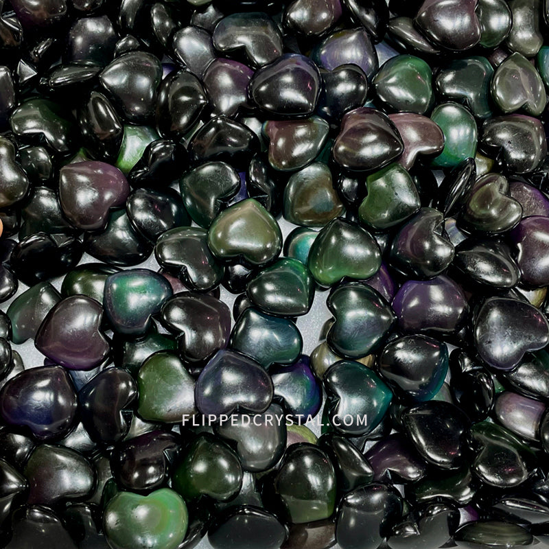 Rainbow Obsidian  Heart