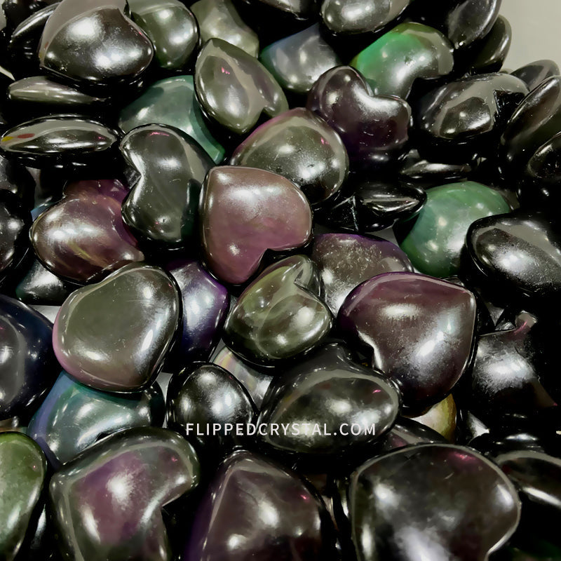 Rainbow Obsidian  Heart