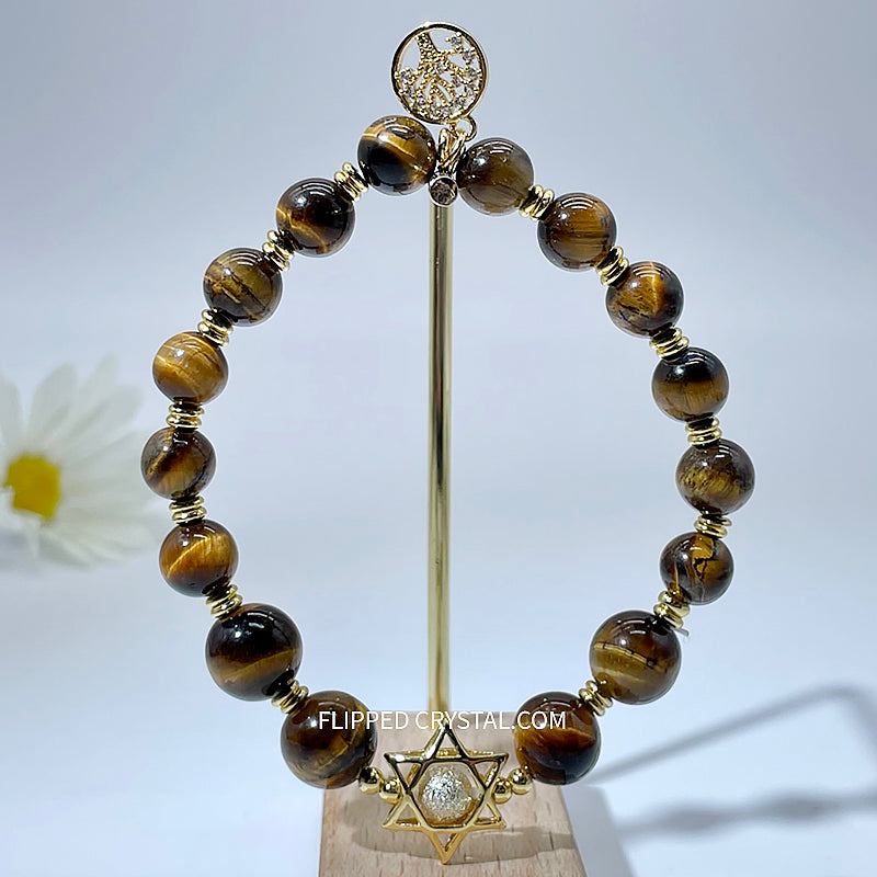 Yellow tiger eye  DIY  bracelert