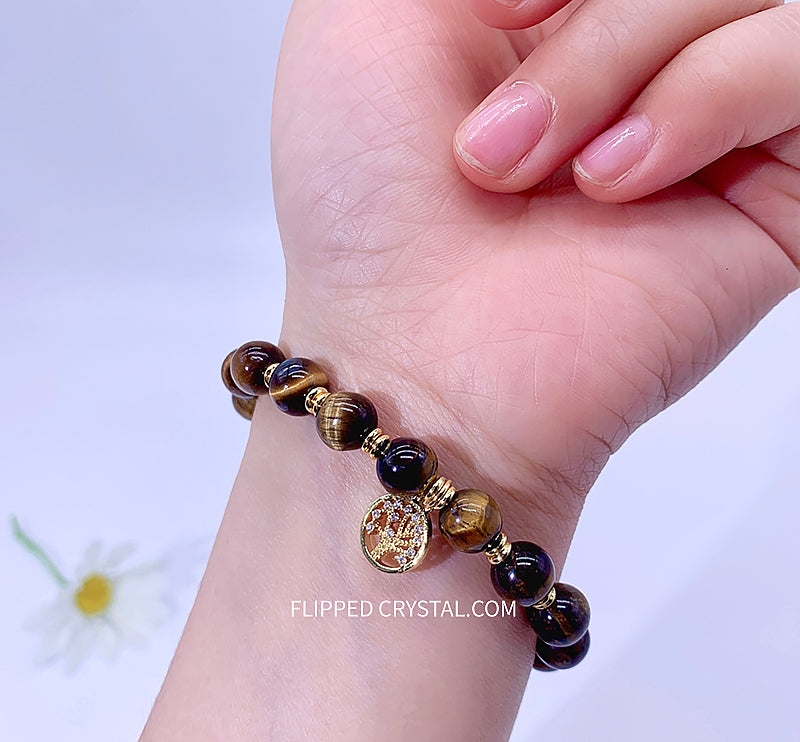 Yellow tiger eye  DIY  bracelert