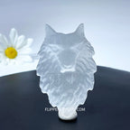 Selenite Wolf Head