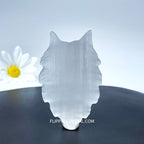 Selenite Wolf Head