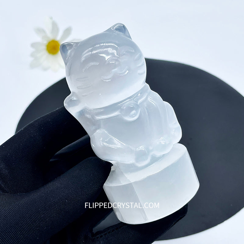 Selenite  Fortune Cat
