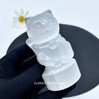 Selenite  Fortune Cat