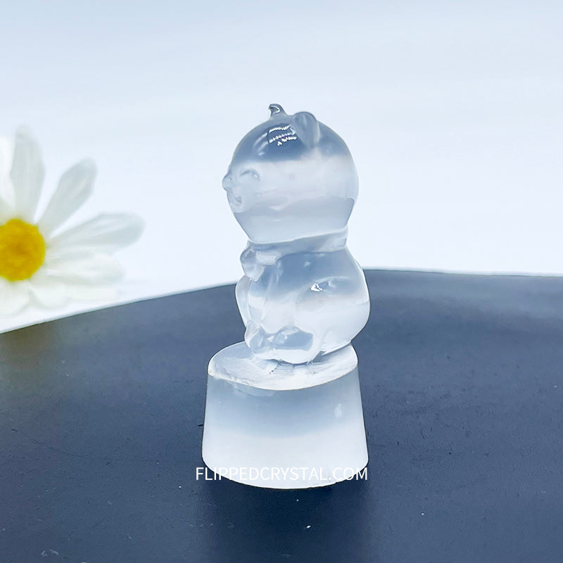 Selenite  small Fortune Cat