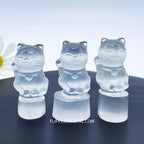 Selenite  small Fortune Cat