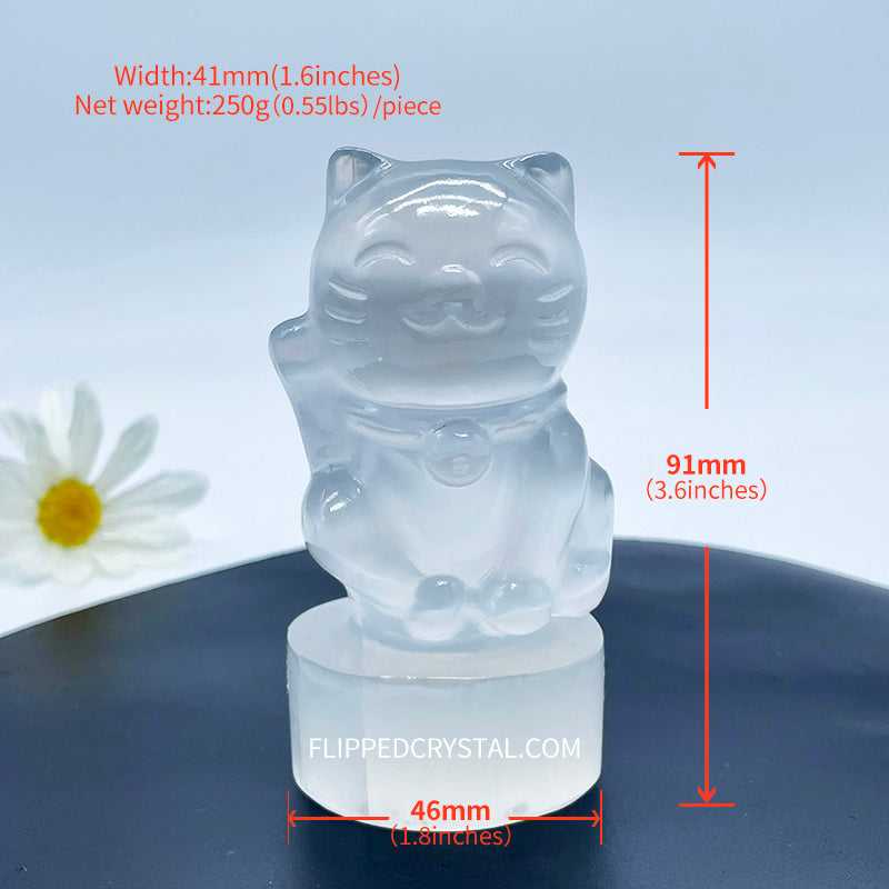 Selenite  Fortune Cat