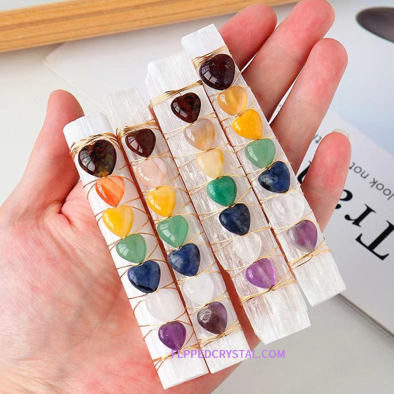 Selenite chakra stick
