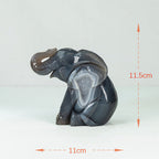 Agate Geode  Elephant Carving