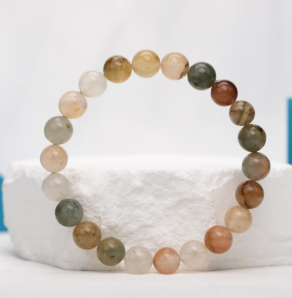 Green grass stone bracelet