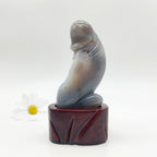 Agate Geode Dingding with Wooden Stand type 3