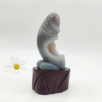 Agate Geode Dingding with Wooden Stand type 3