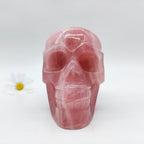 Unique Rose Quartz Huge Skull