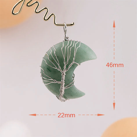 Crystal Wired Moon Pendant