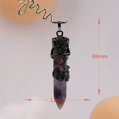 Lotus Wraped Crystal Point Pendant