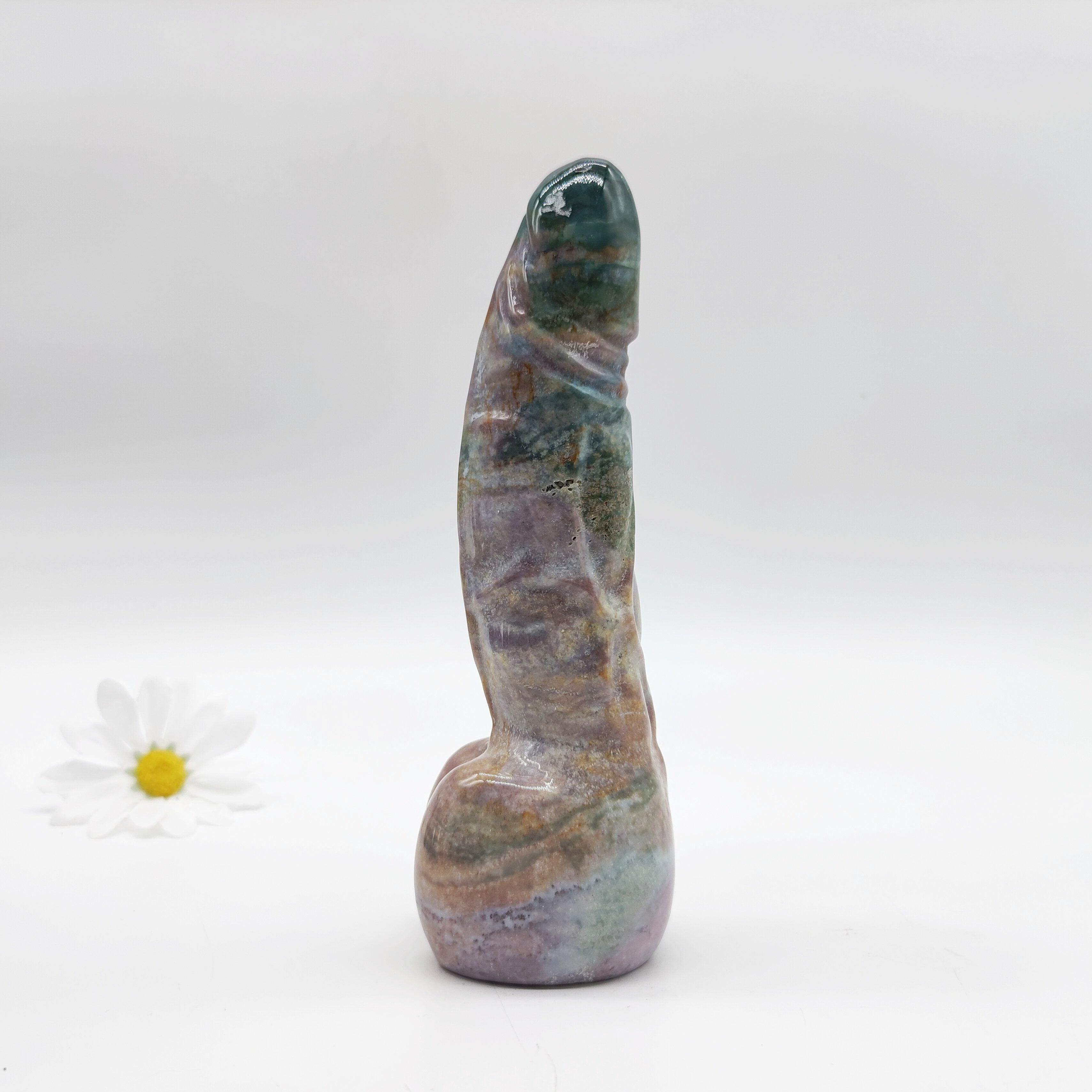 Agate Geode Dingding with Wooden Stand type 3