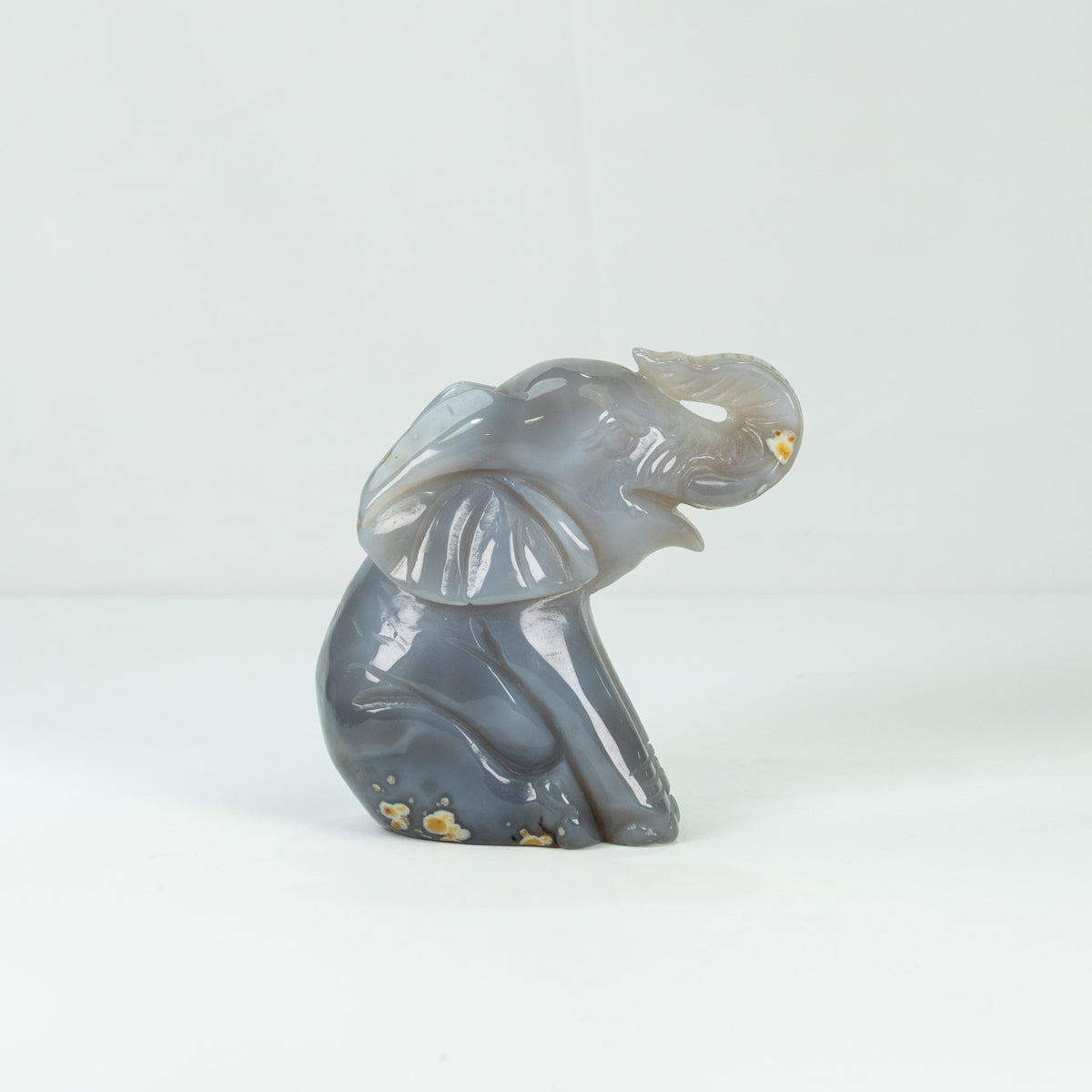 Agate Geode  Elephant Carving